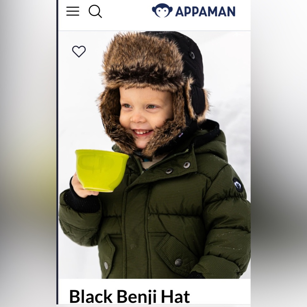 Appaman Black Benji Hat Size: 6-18 Months